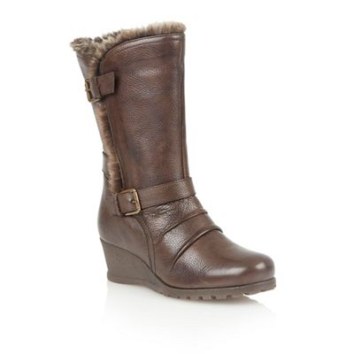 Lotus Dark brown leather 'Krissy' calf boots